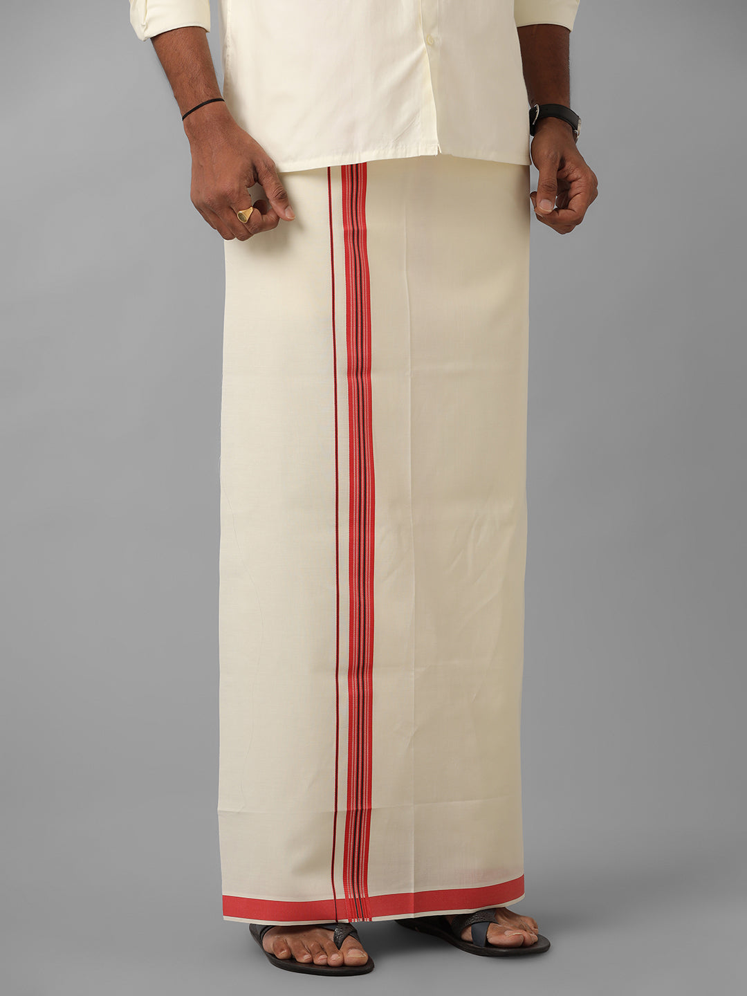 Men Kora Single Dhoti Red Winner Fancy Kora