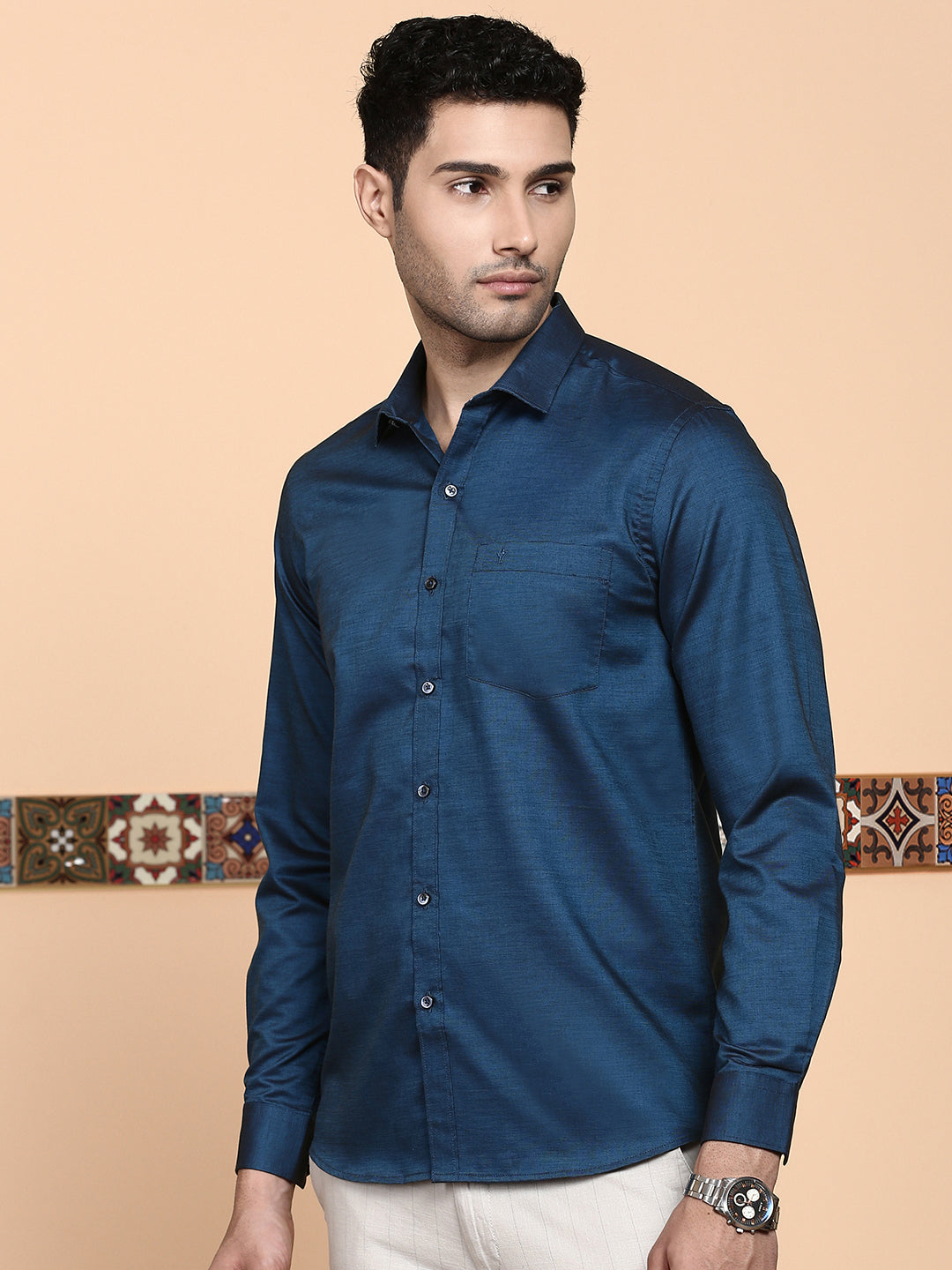 Men Premium Cotton Shirt Navy EL GP6