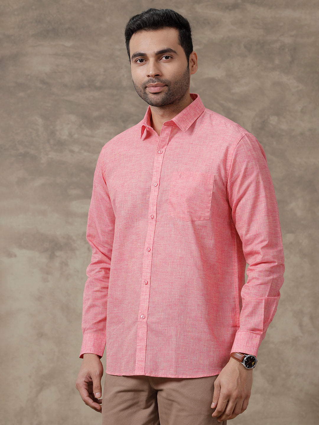 Men Cotton Rich Shirt Pink T39 TO1