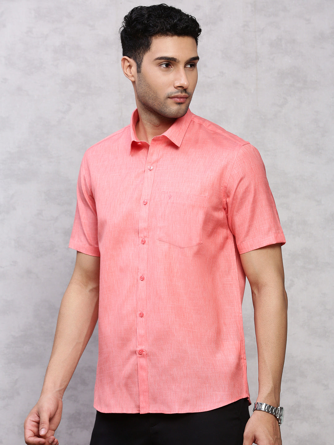 Men Cotton Rich Shirt Pink T12 CK5