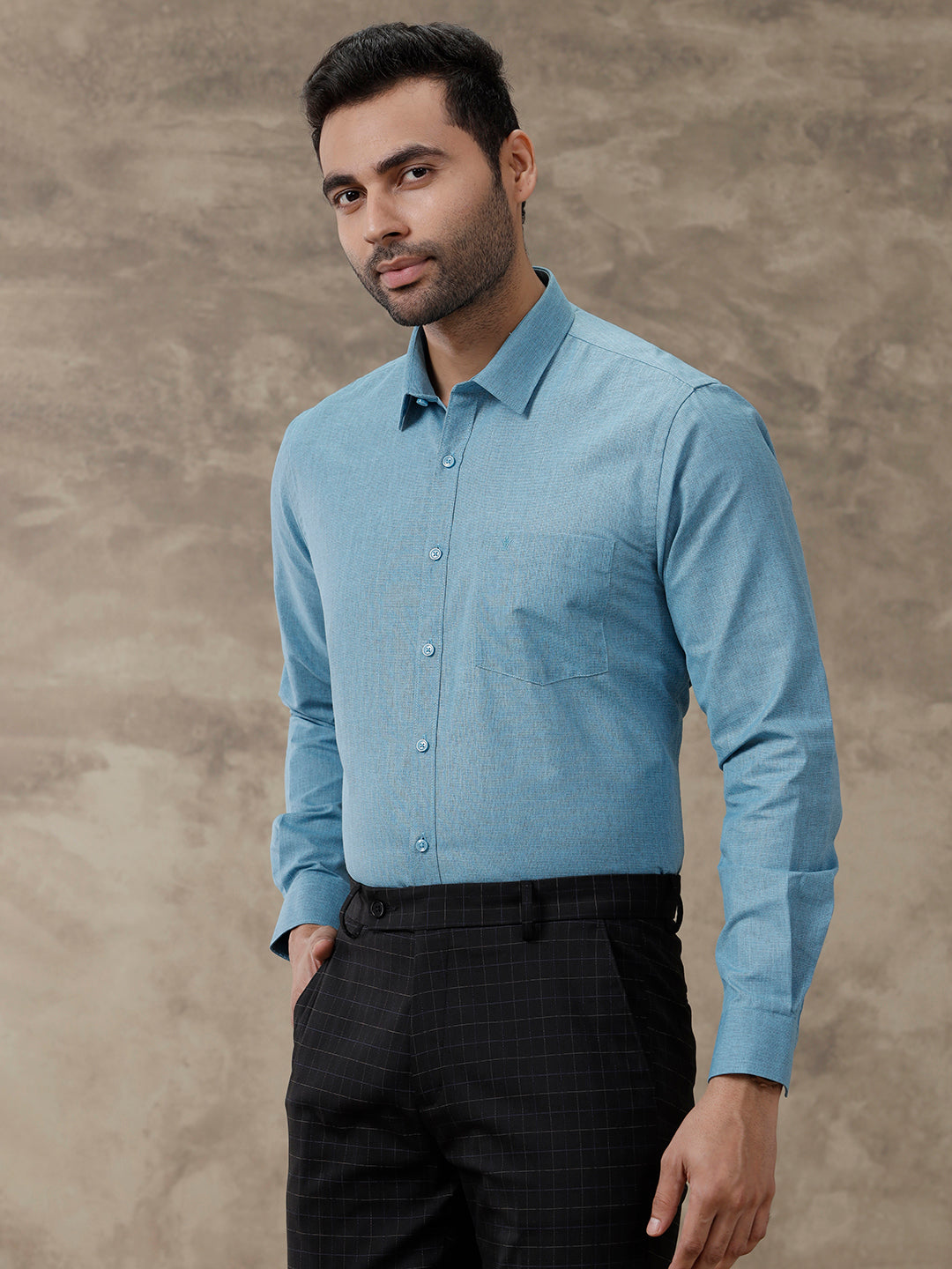 Men Full Sleeves Blue Shirt T1 GC14