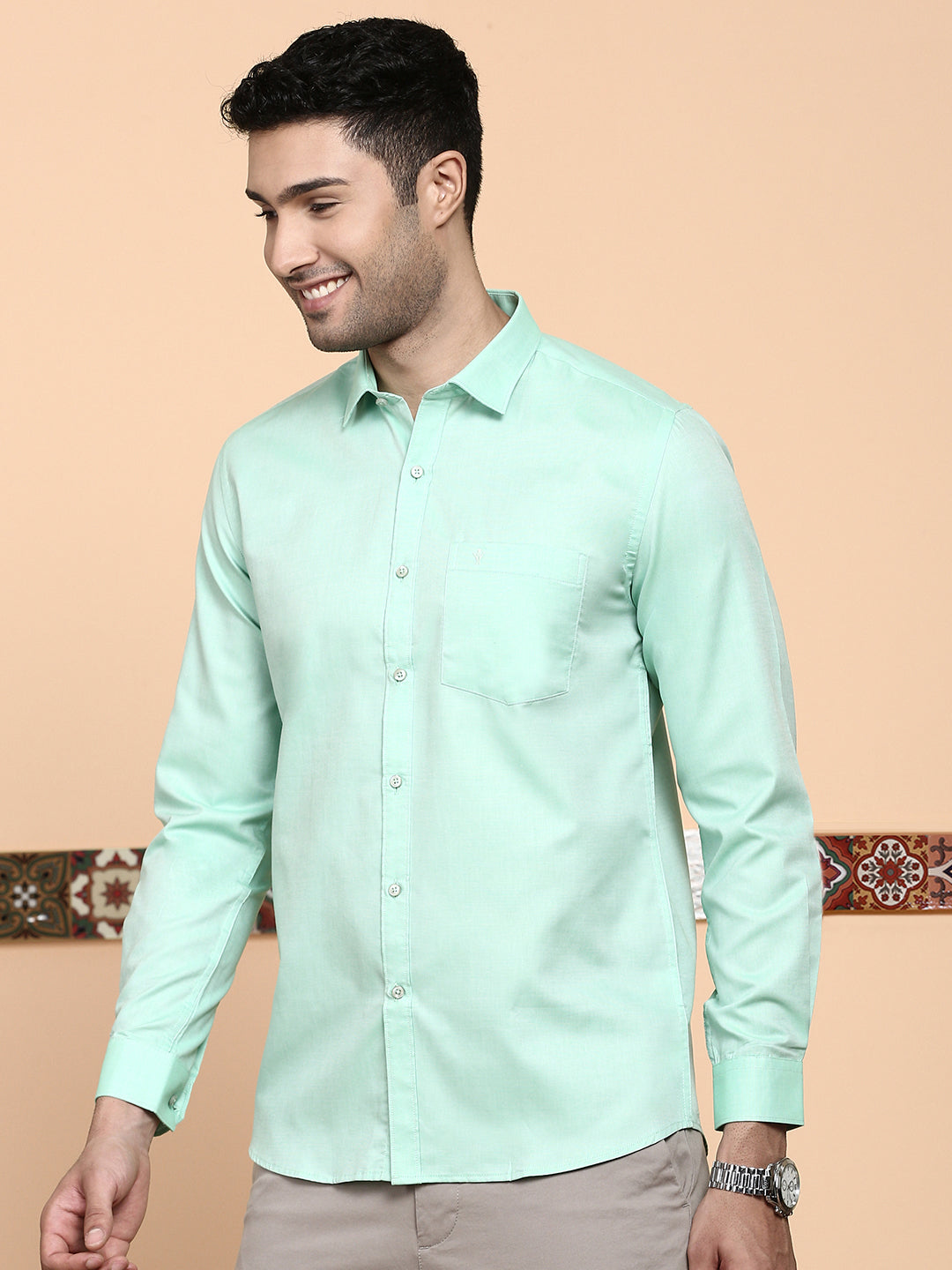 Men Premium Cotton Pale Cyan Shirt EL GP4