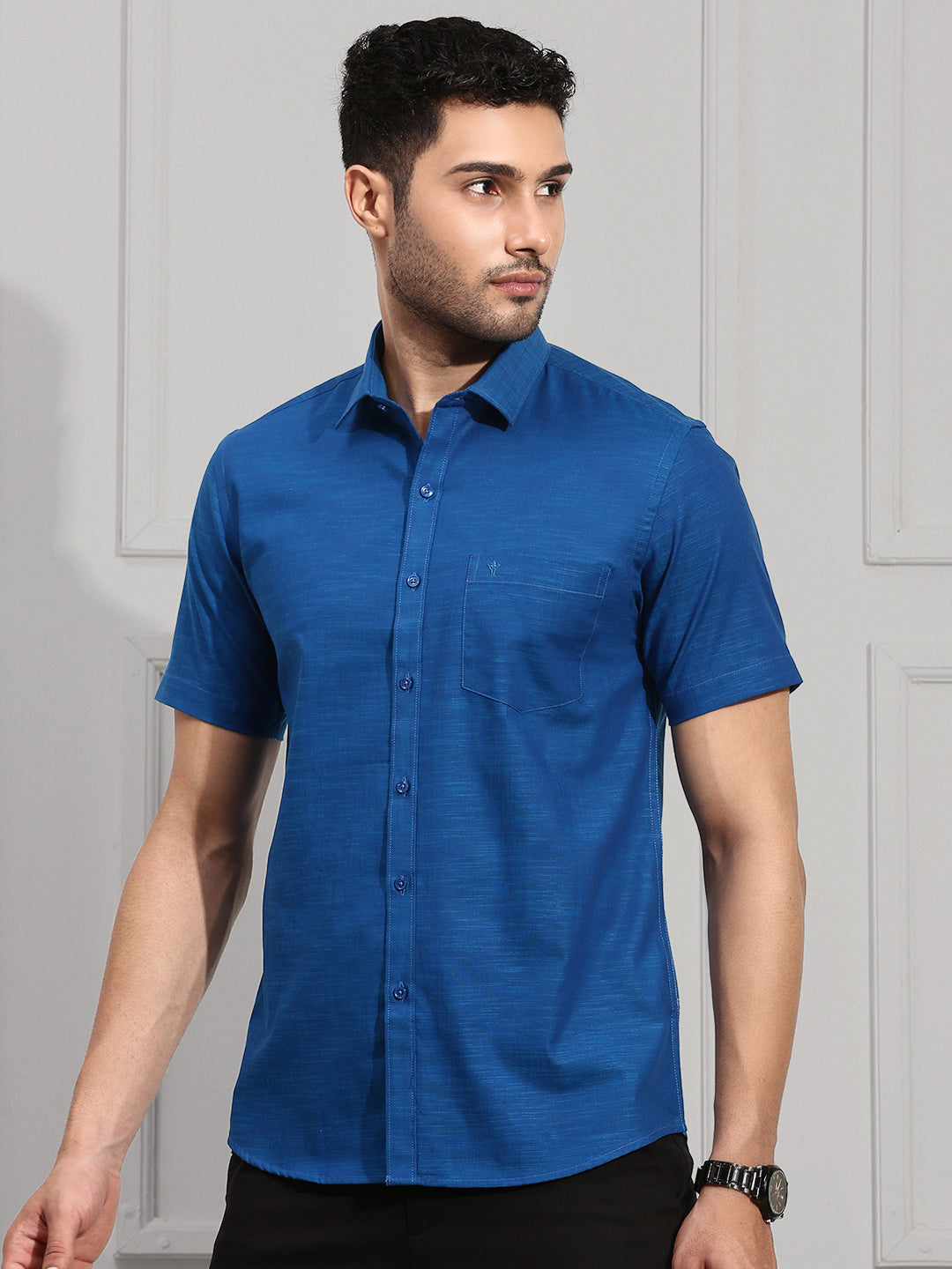 Men 100% Cotton Blue Shirt CL2 GT5