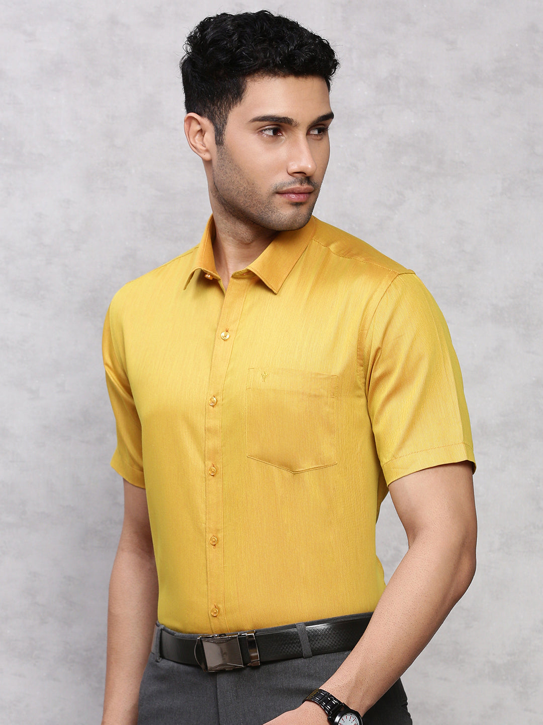 Men Cotton Rich Shirt Yellow TZ2