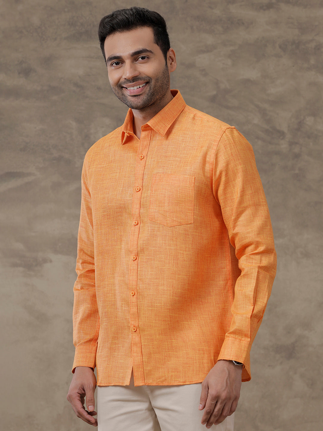 Mens Cotton Rich Shirt Orange T38 TN2