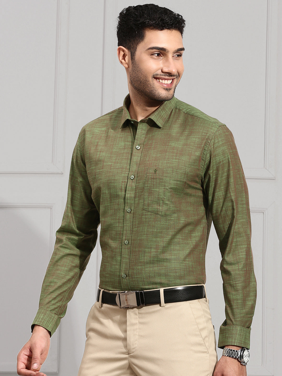 Men 100% Cotton Green Shirt CL2 GT19