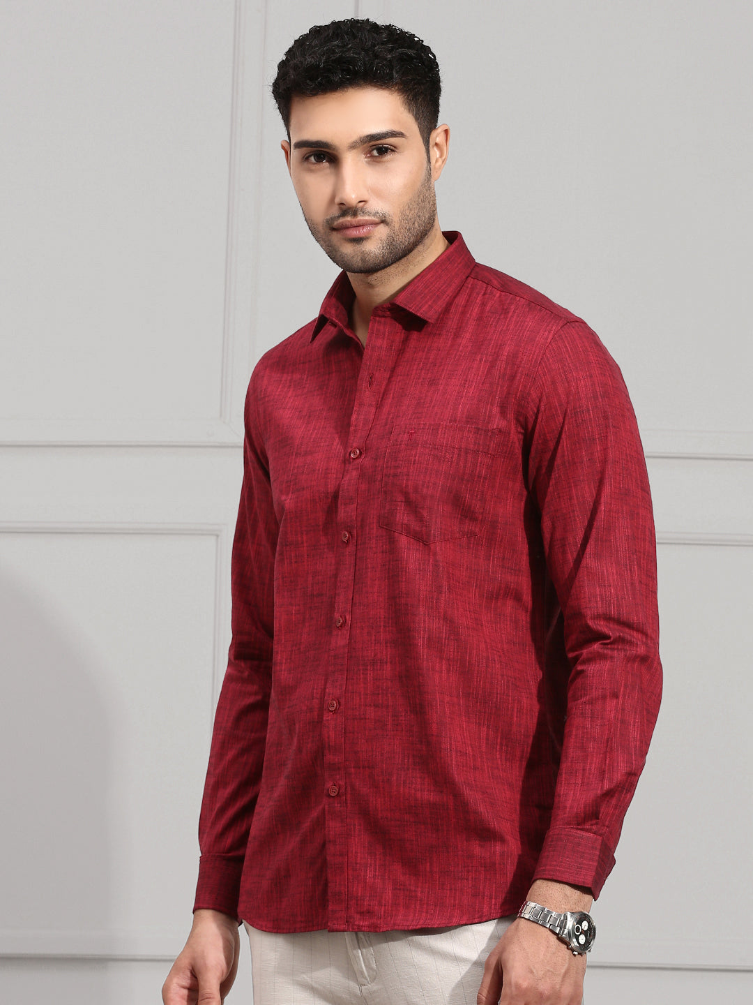 Men 100% Cotton Red Shirt CL2 GT3