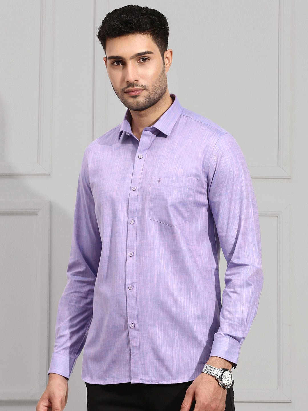 Men 100% Cotton Shirt Violet CL2 GT11