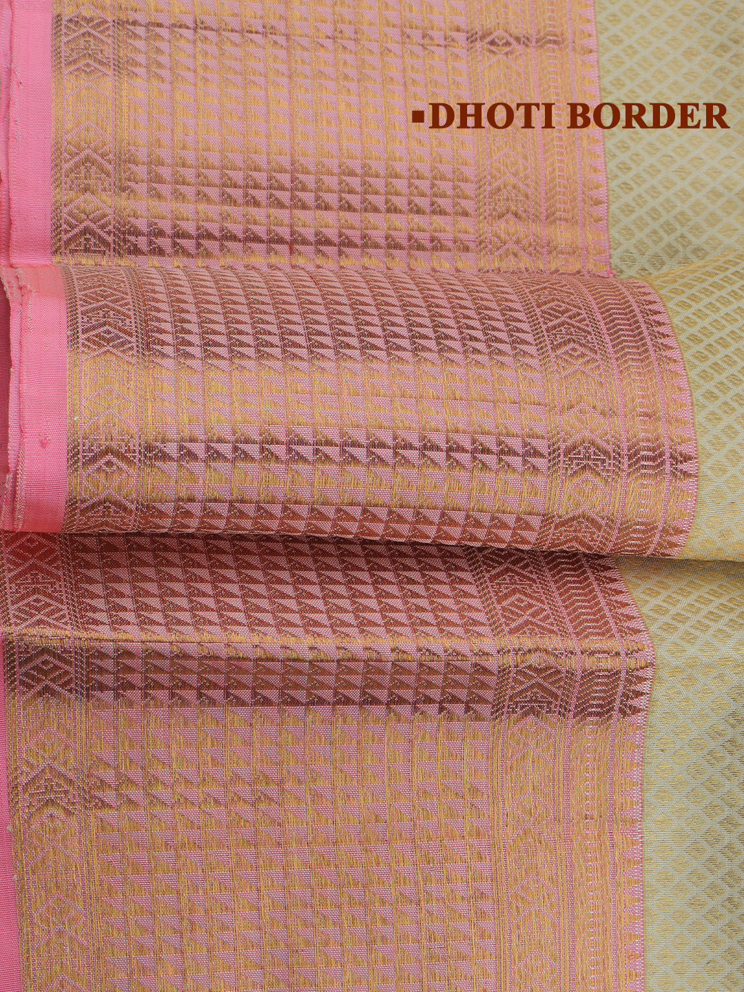 Men Premium Pure Silk Dhoti & Towel Set with 6" inch Gold Jari Border Amirtham AM3