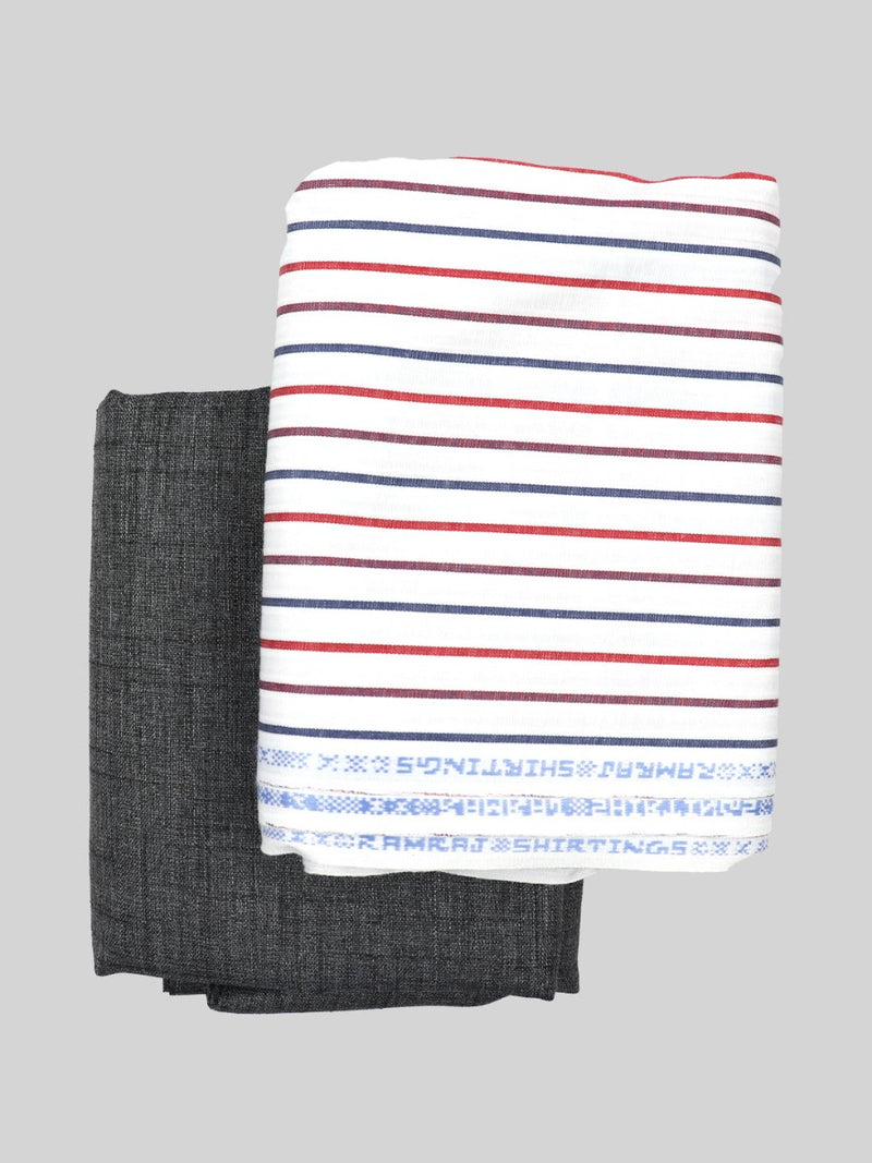 Cotton Striped Shirting & Suiting Gift Box Combo SS97