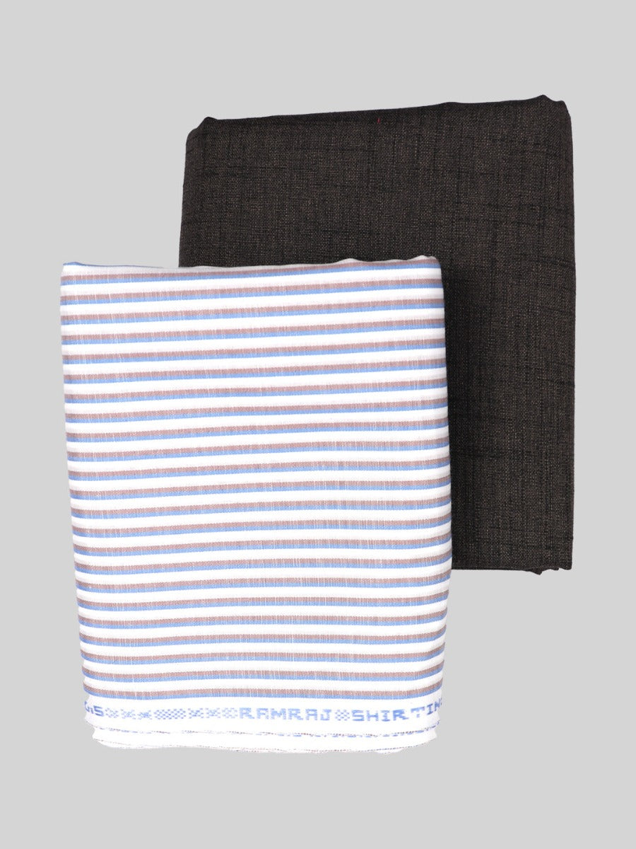 Cotton Striped Shirting & Suiting Gift Box Combo SS92-Full view