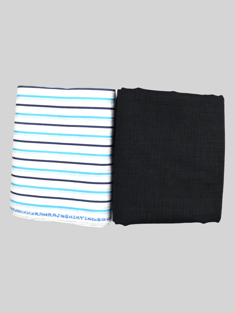 Cotton Striped Shirting & Suiting Gift Box Combo SS94