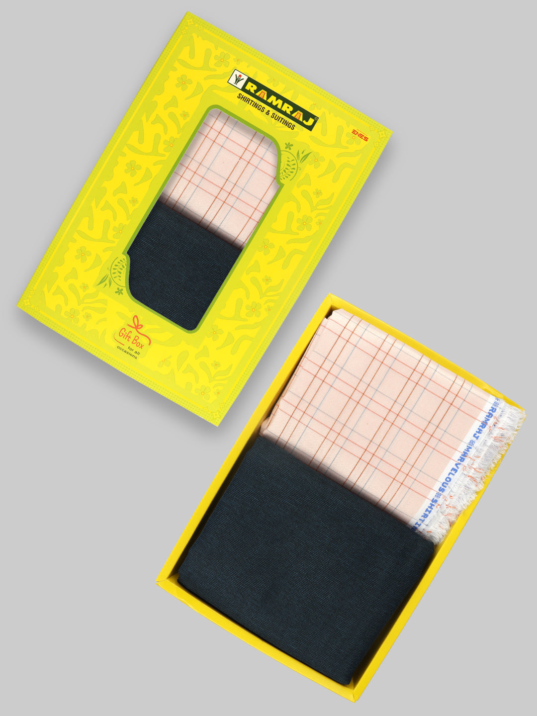 Cotton Blend Checked Shirting & Suiting Gift Box SS235