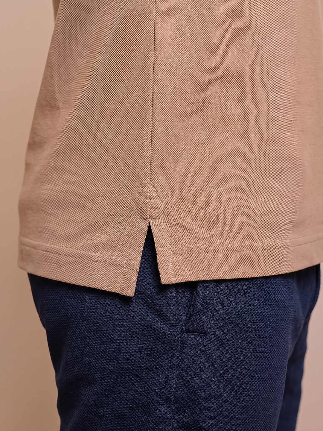 Cotton Rich Pique Polo T-Shirt Tan Brown