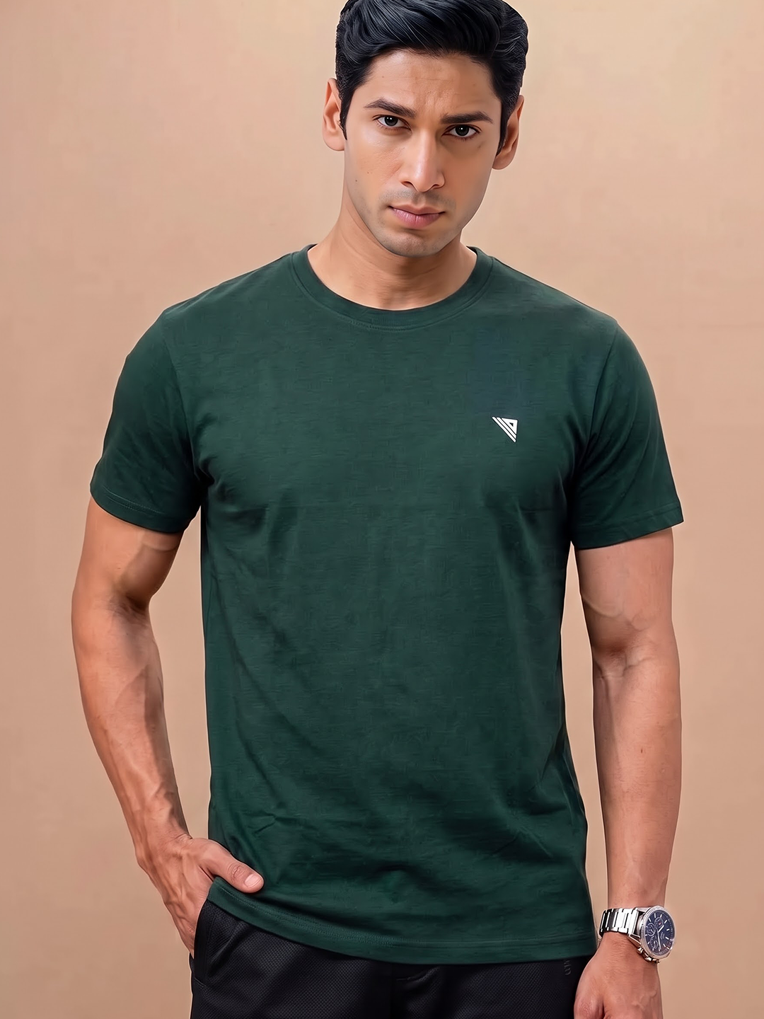 100% Cotton Crew Neck Tee British Green