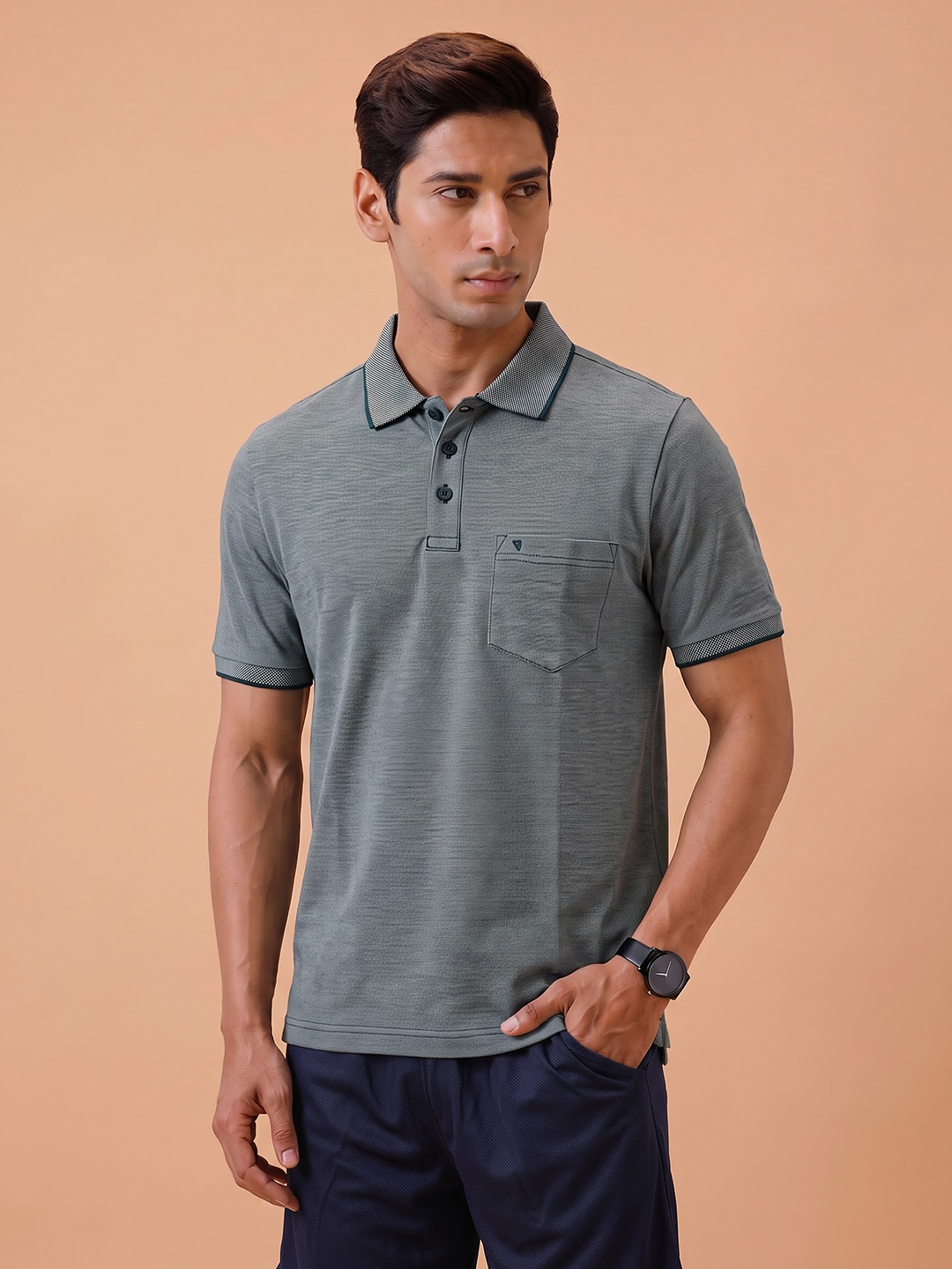 Cotton Rich Pique Polo T-Shirt Eather Green