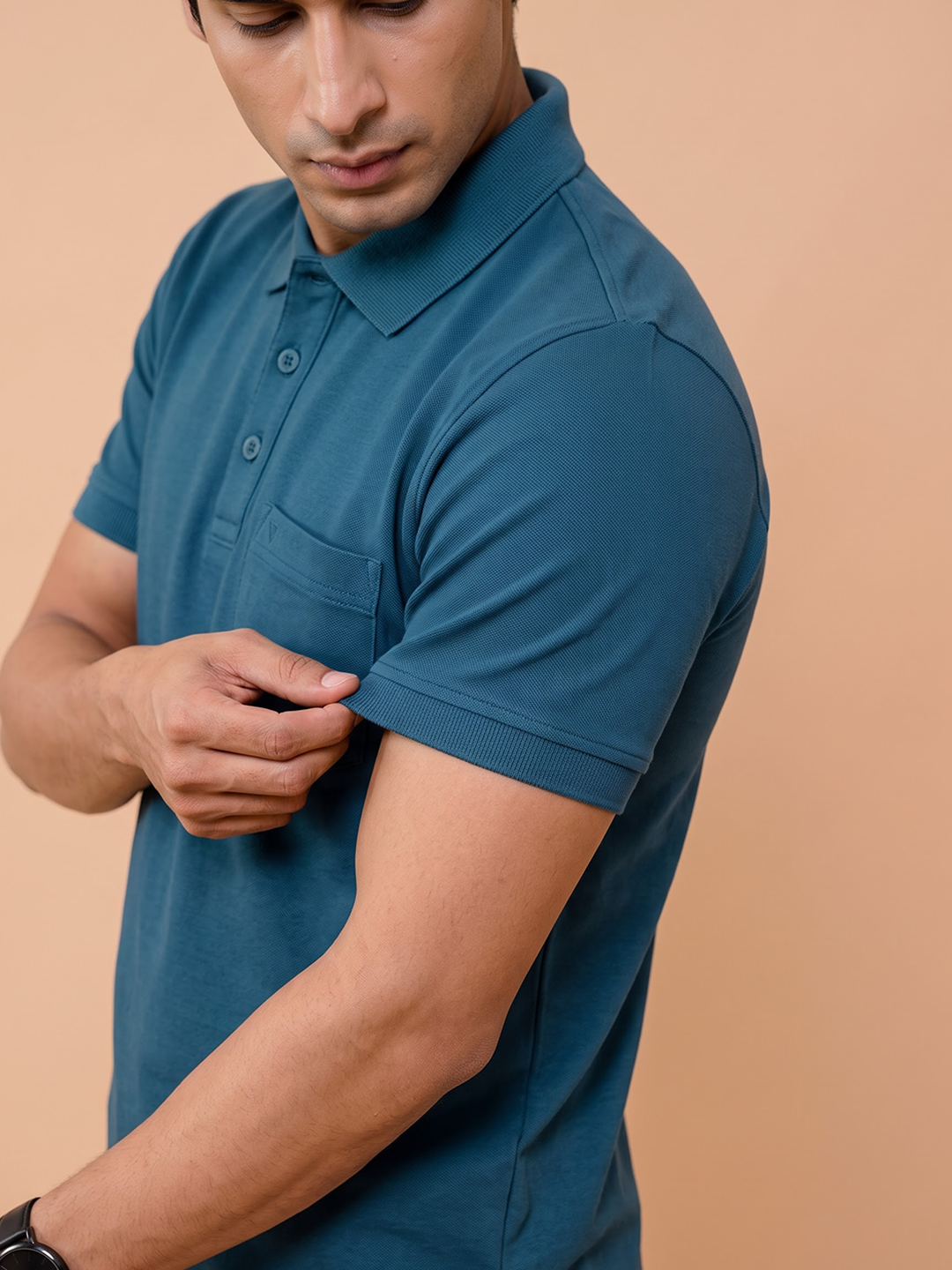 Cotton Rich Pique Polo T-Shirt Naptune Blue