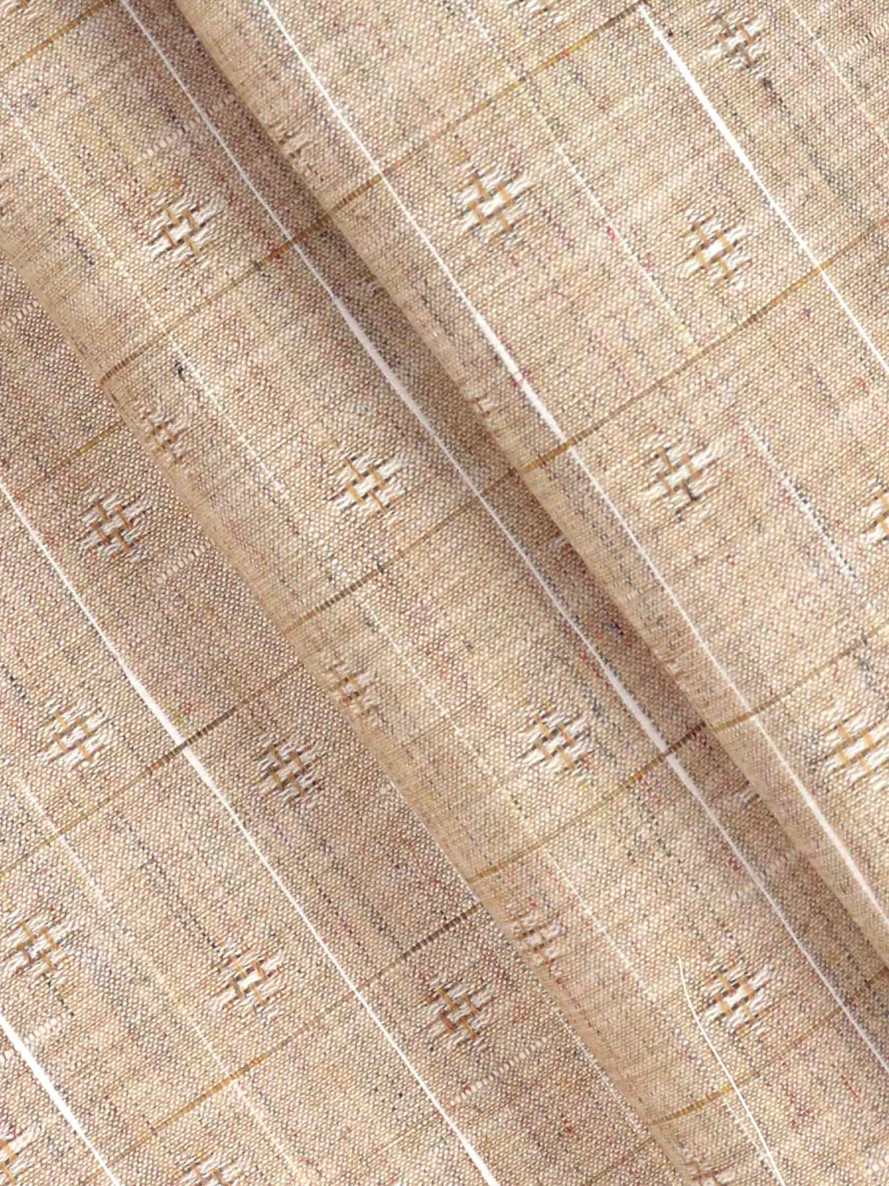 Cotton Colour Brown Checked Shirt Fabric High Style-PAttern view