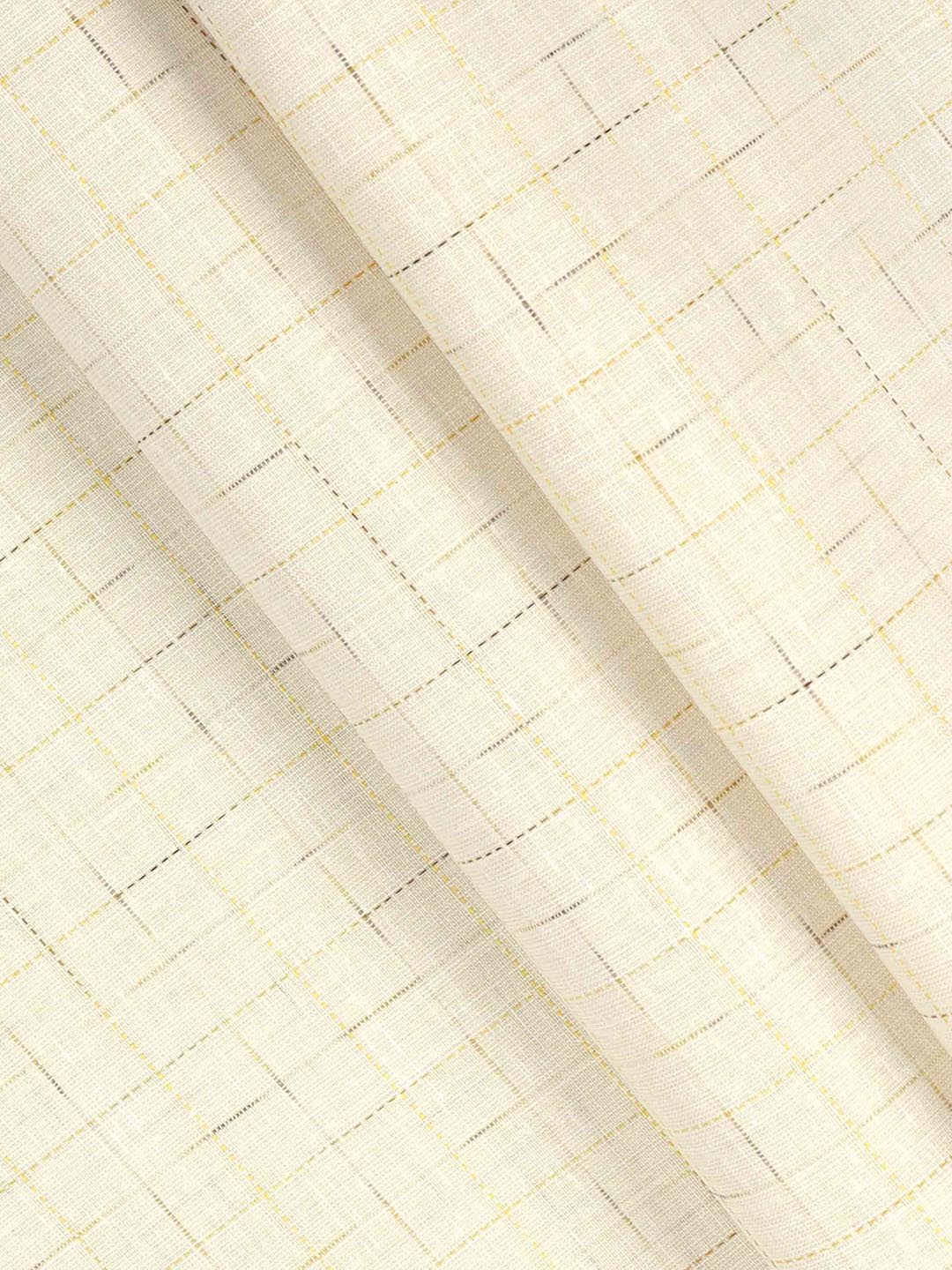 Cotton Rich Yellow Checked Shirting Fabric - High Style