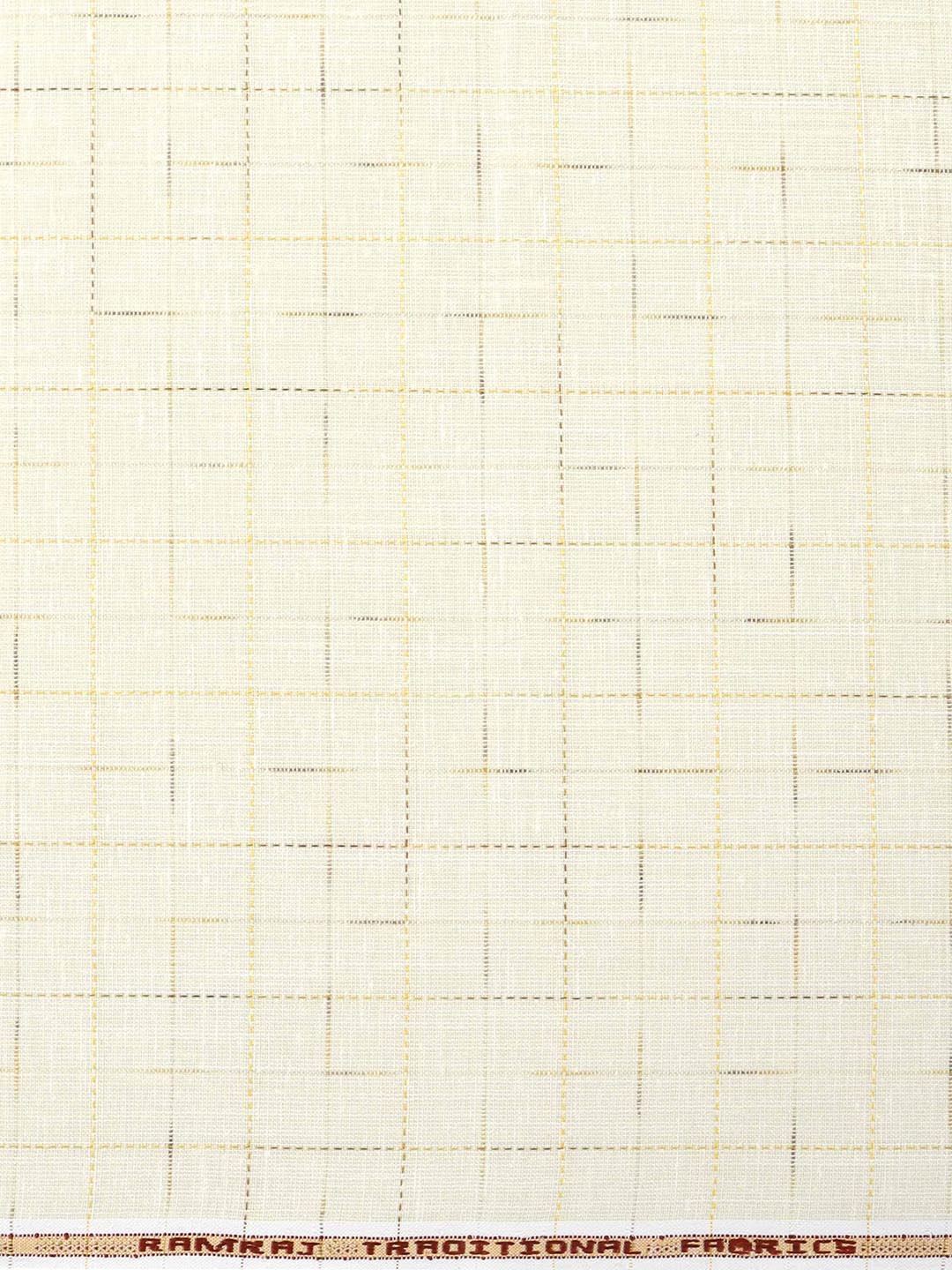 Cotton Rich Yellow Checked Shirting Fabric - High Style