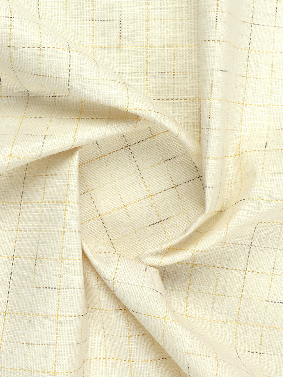 Cotton Rich Yellow Checked Shirting Fabric - High Style