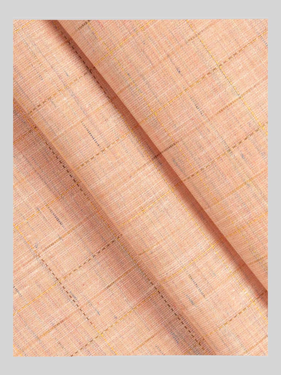 Mens Cotton Rich Checked Shirt Fabric Orange High Style