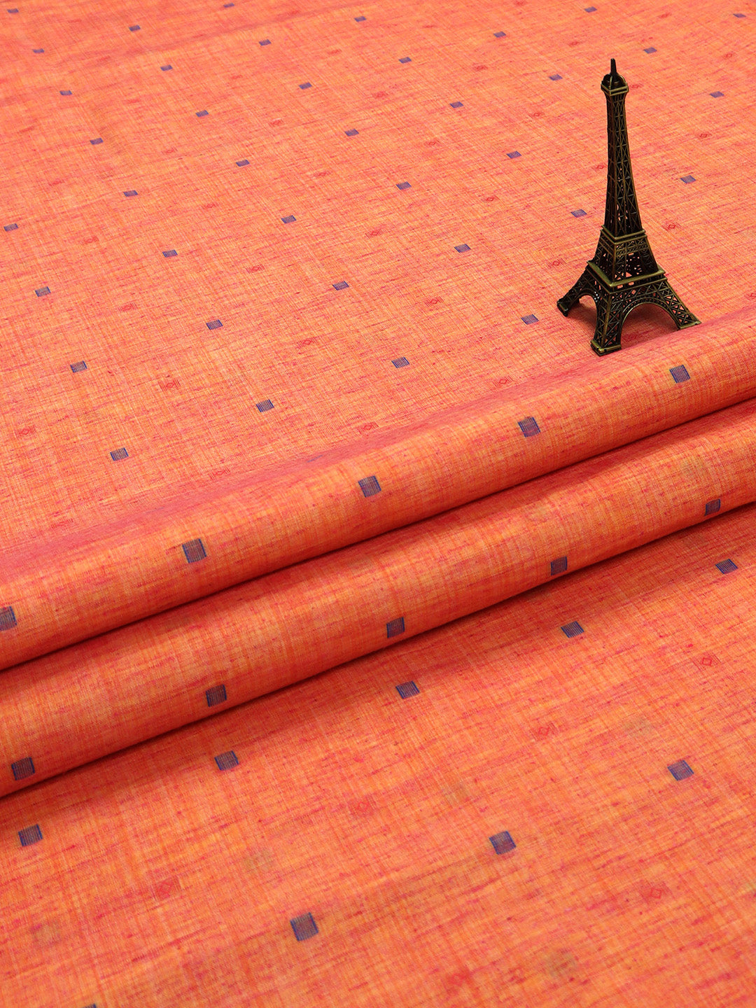Cotton Colour Pink & Orange Printed Shirt Fabric High Style-Close view