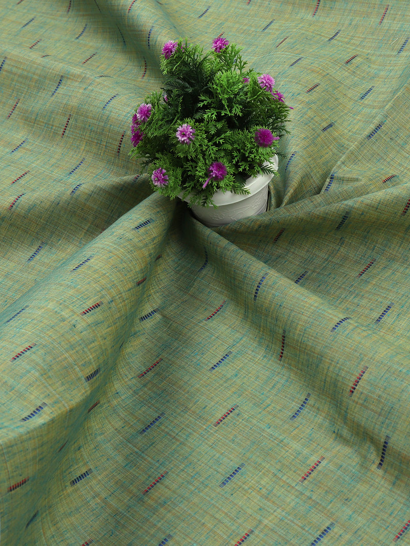 Cotton Colour Green & Blue Printed Shirt Fabric High Style