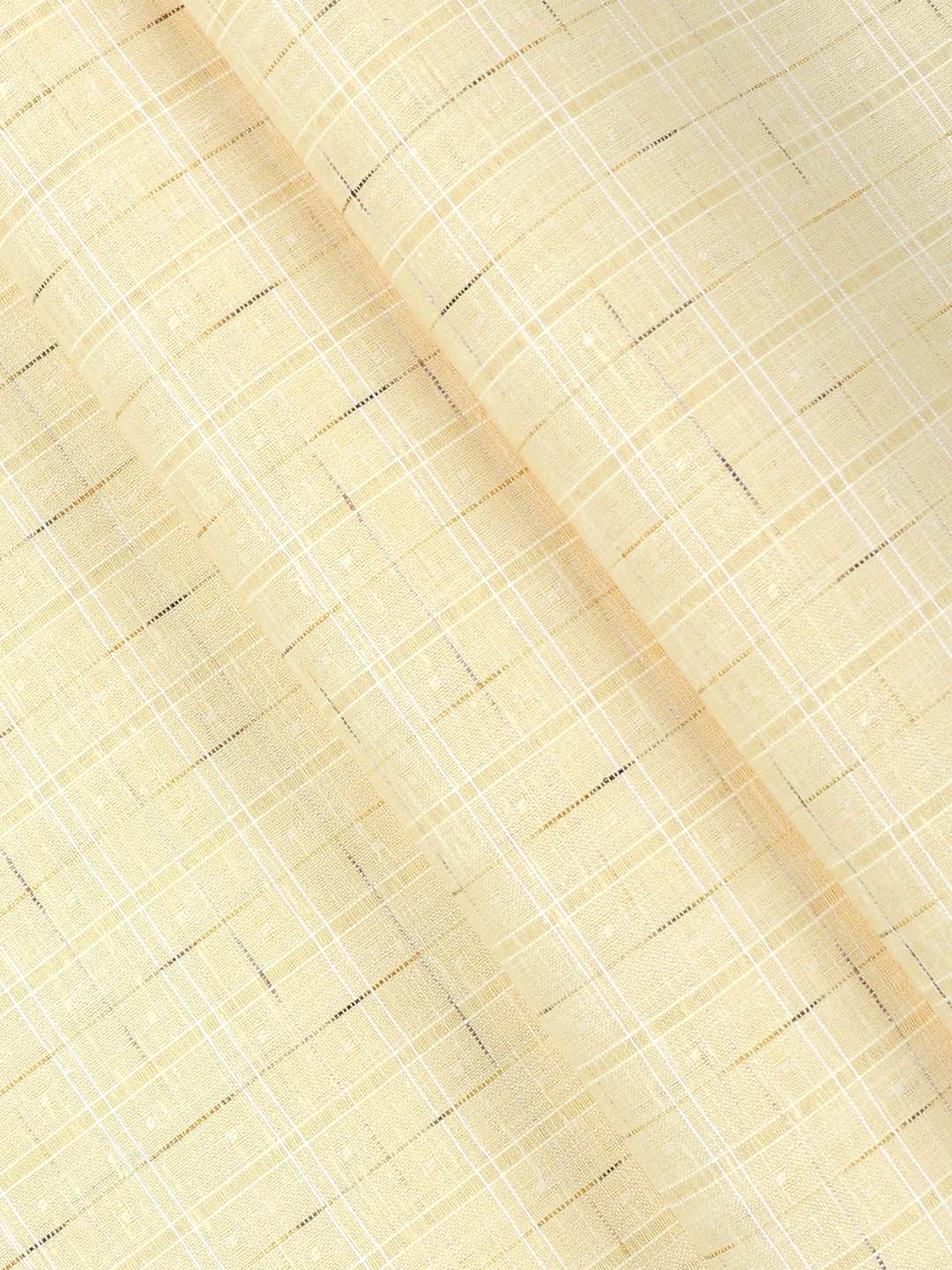 Cotton Rich Yellow Self Design Shirting Fabric - Galaxy Art