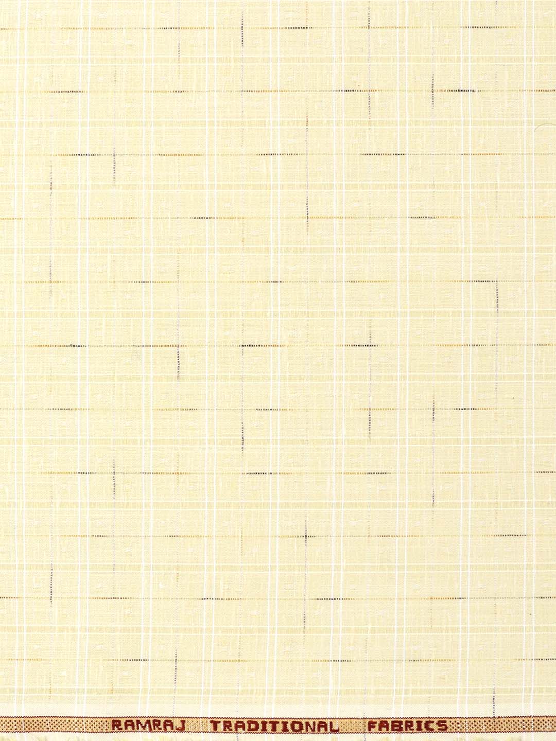 Cotton Rich Yellow Self Design Shirting Fabric - Galaxy Art