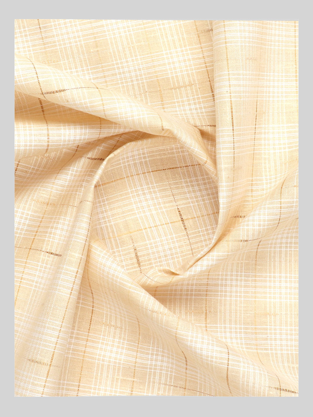 Cotton Rich Yellow Checked Shirting Fabric - Galaxy Art