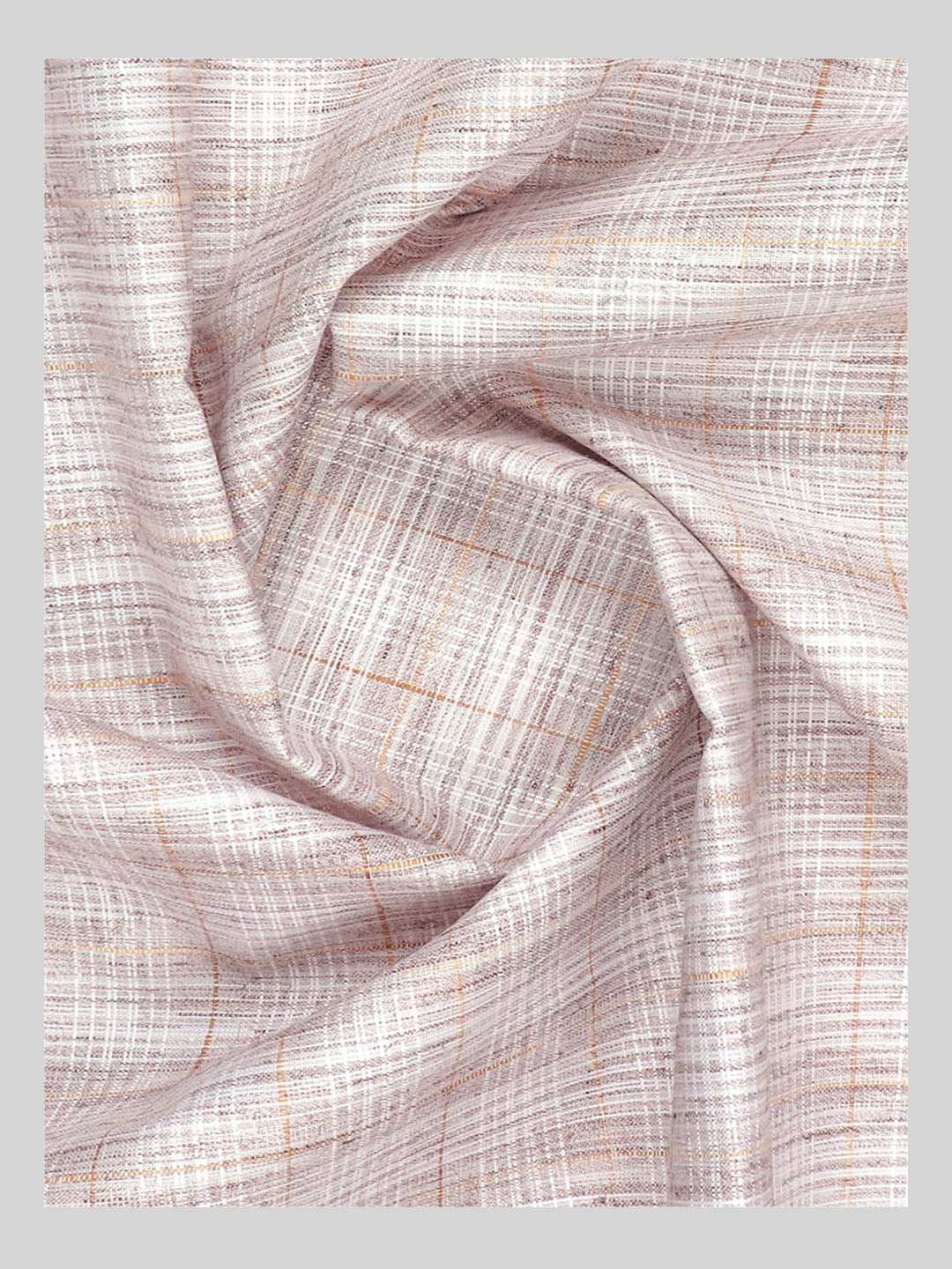 Cotton Rich Brown Checked Shirting Fabric - Galaxy Art