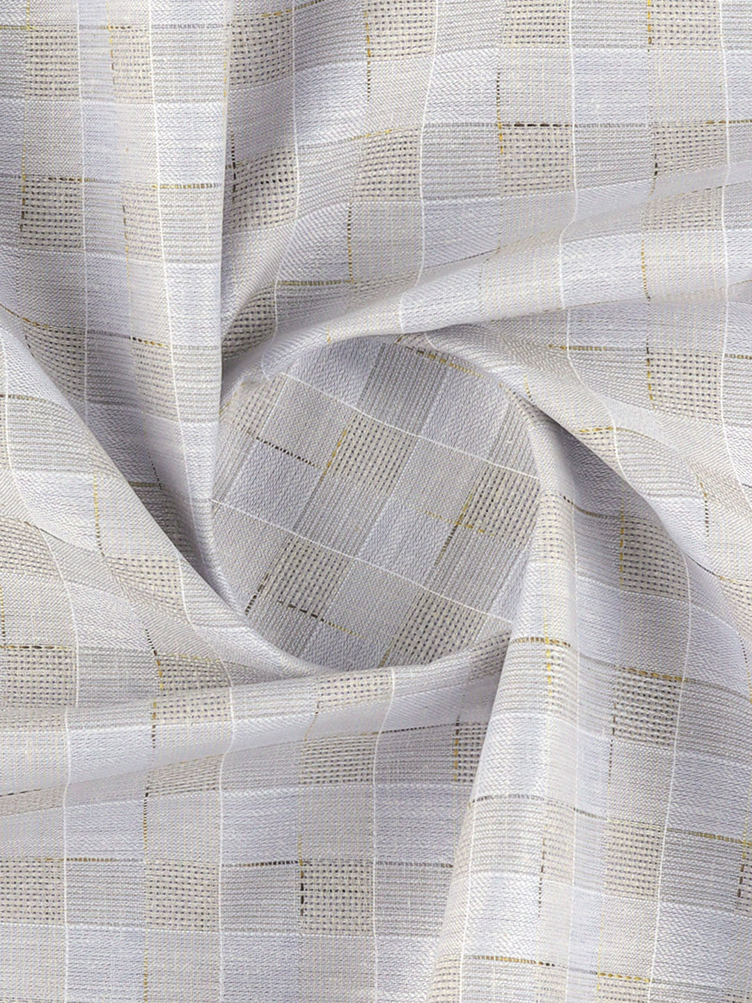 Men Cotton Rich White Checked Shirt Fabric High Style