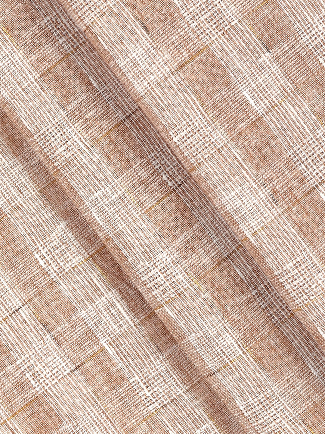 Cotton Rich Self Design Shirt Fabric Brown High Style