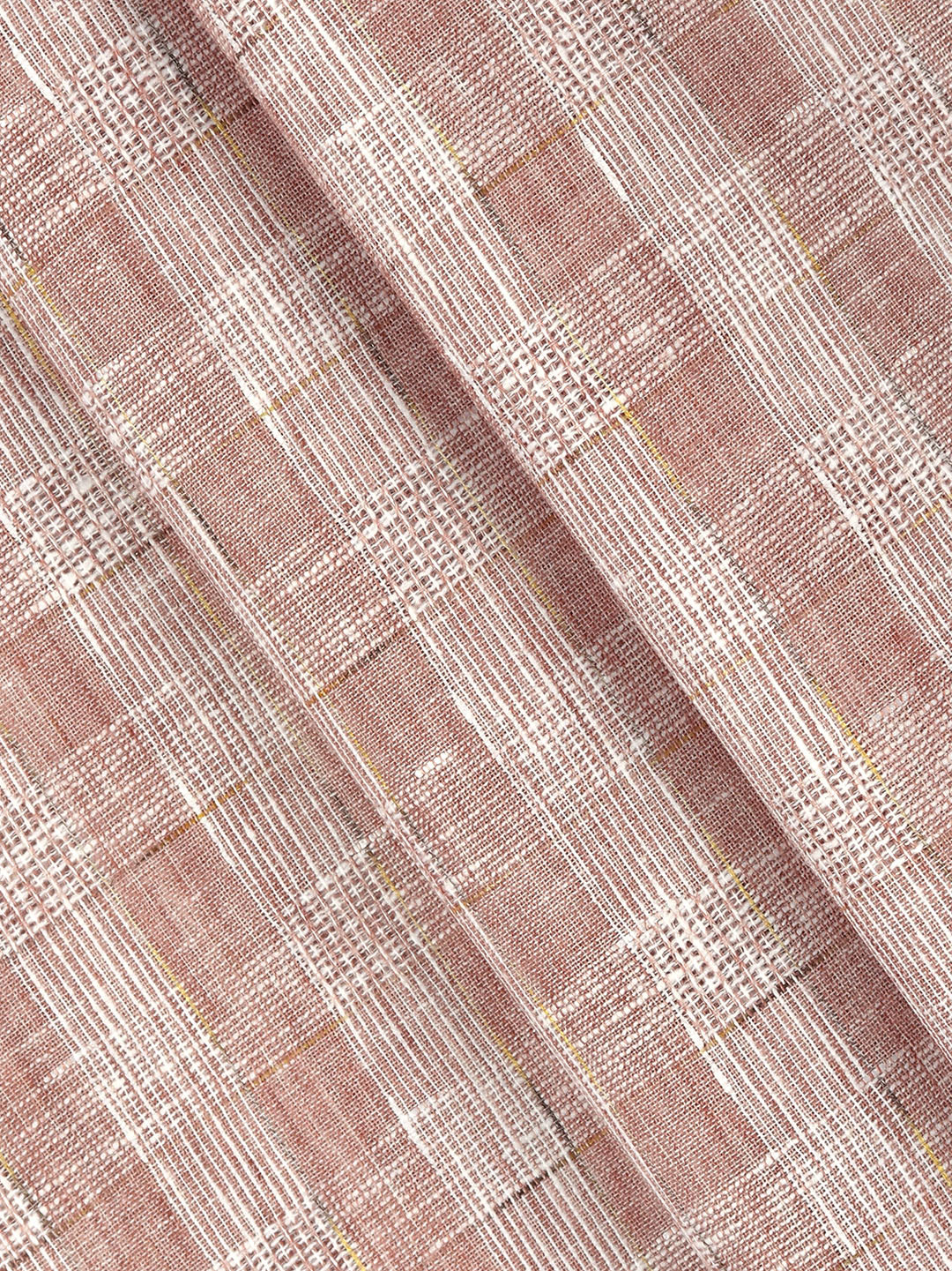 Men Cotton Rich Self Design Shirt Fabric Brown High Style