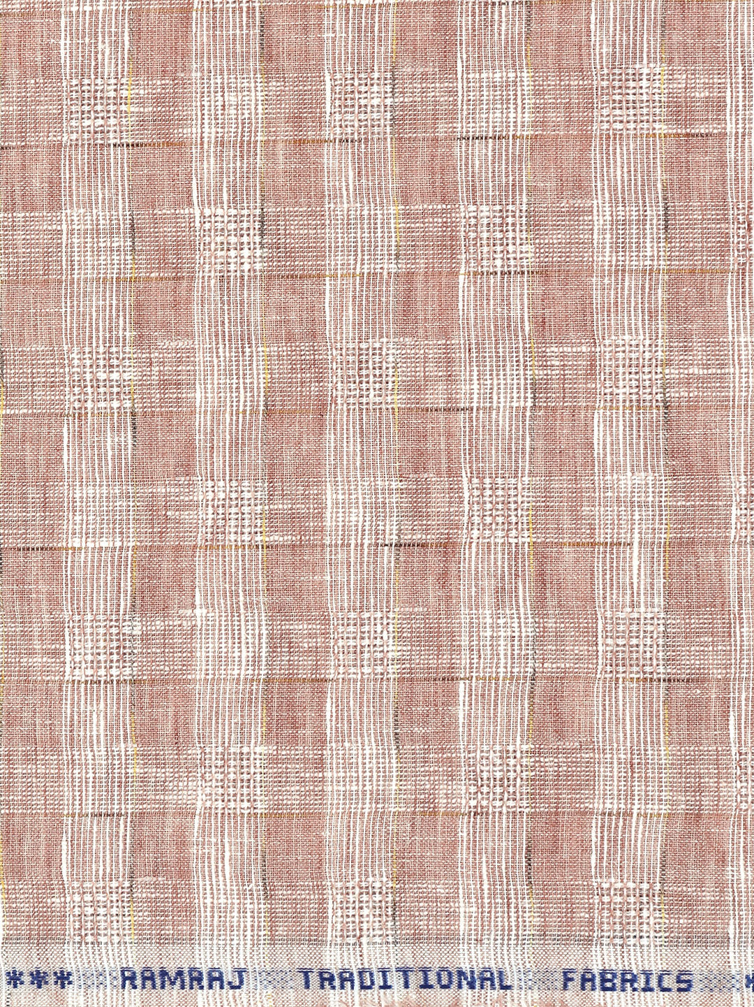 Men Cotton Rich Self Design Shirt Fabric Brown High Style