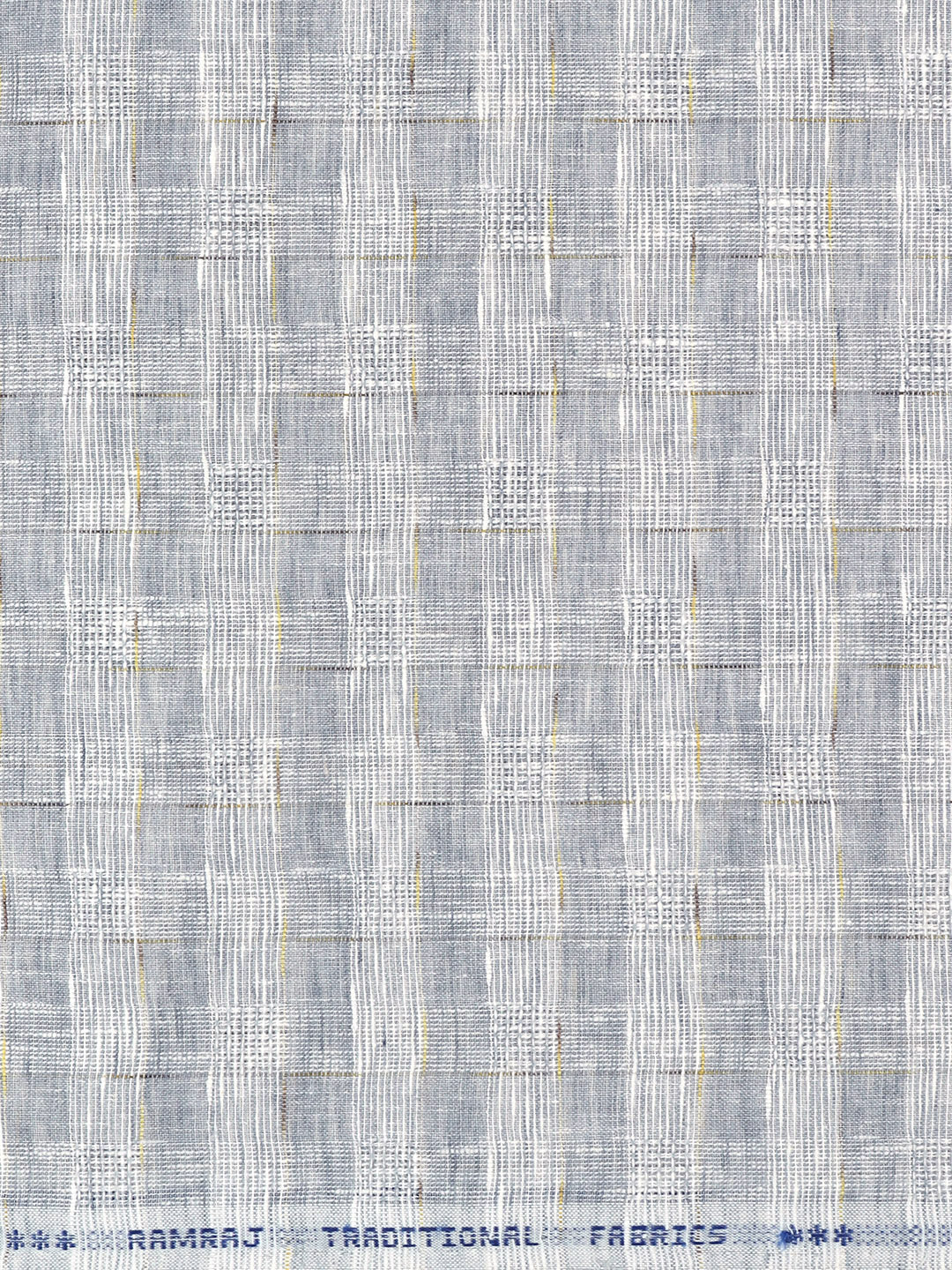 Cotton Rich Self Design Shirt Fabric Blue High Style