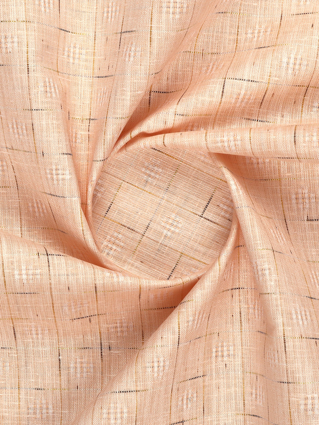 Cotton Rich Orange Self Design Shirt Fabric Infinity