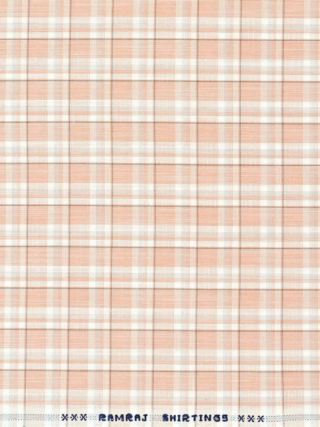 Men Cotton Blend Checked Shirt Fabric Orange Variety
