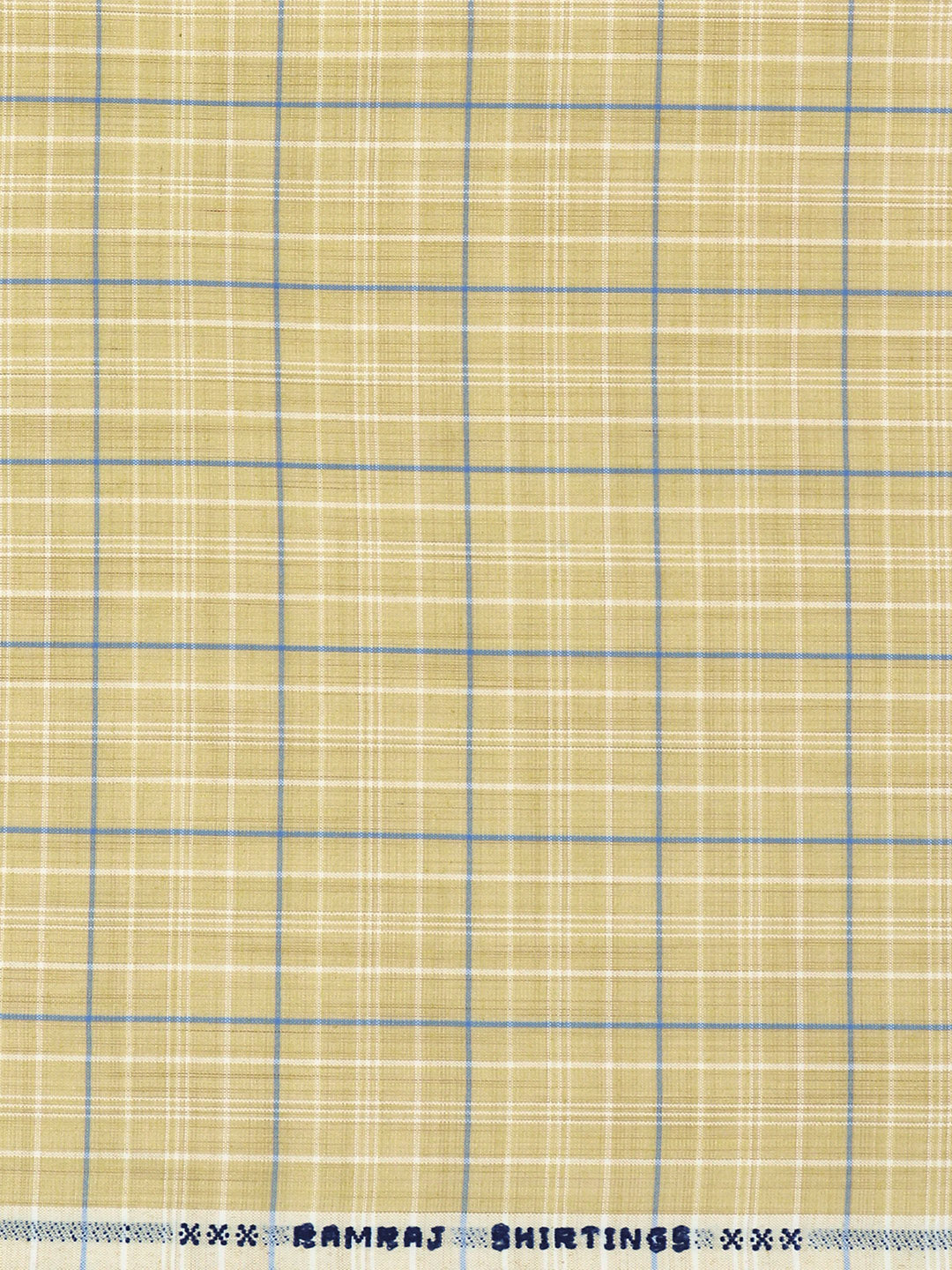 Men Cotton Blend Checked Shirt Fabric Yellow Variety