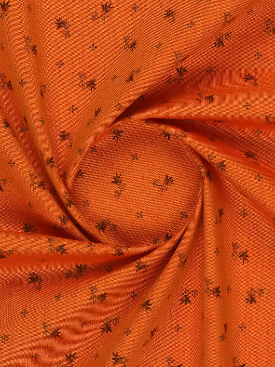 Men Cotton Blend Printed Shirt Fabric Orange Variety