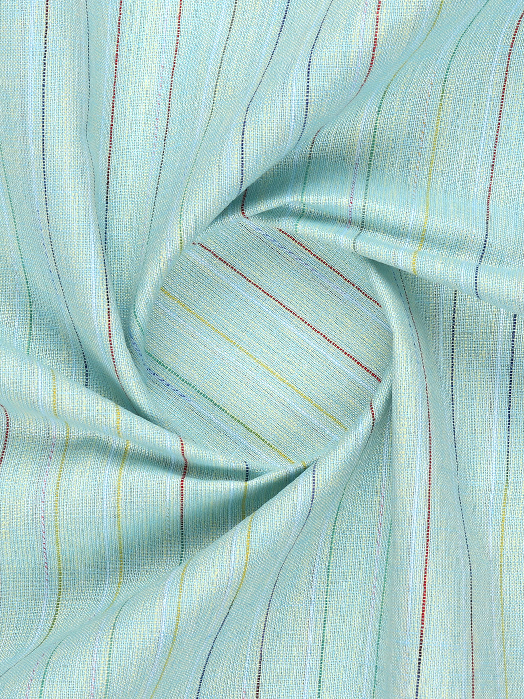 Men Cotton Blend Striped Shirt Fabric Mint Blue Variety