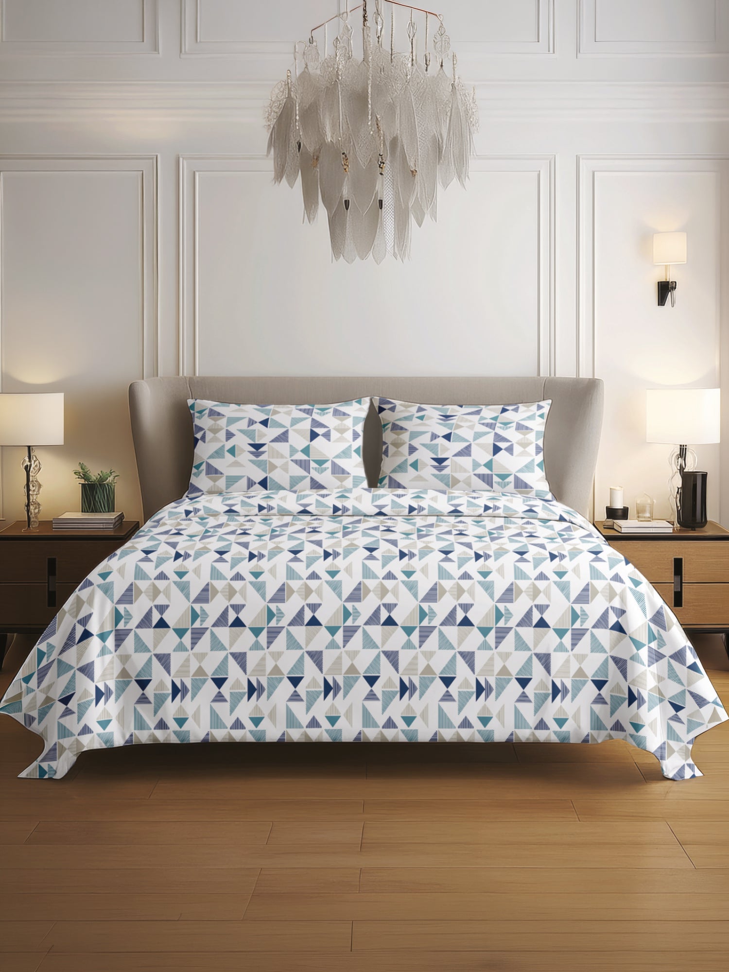 King Size Premium Cotton Bed Sheet & 2 Pillow Cover Set BTF01