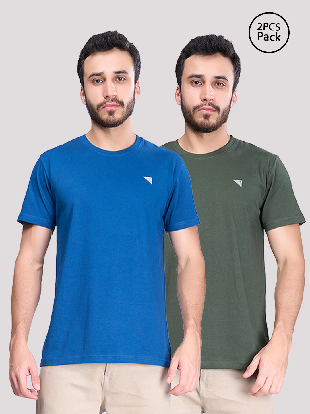 Mens Blue & Green Half Sleeve Expert Tee Combos