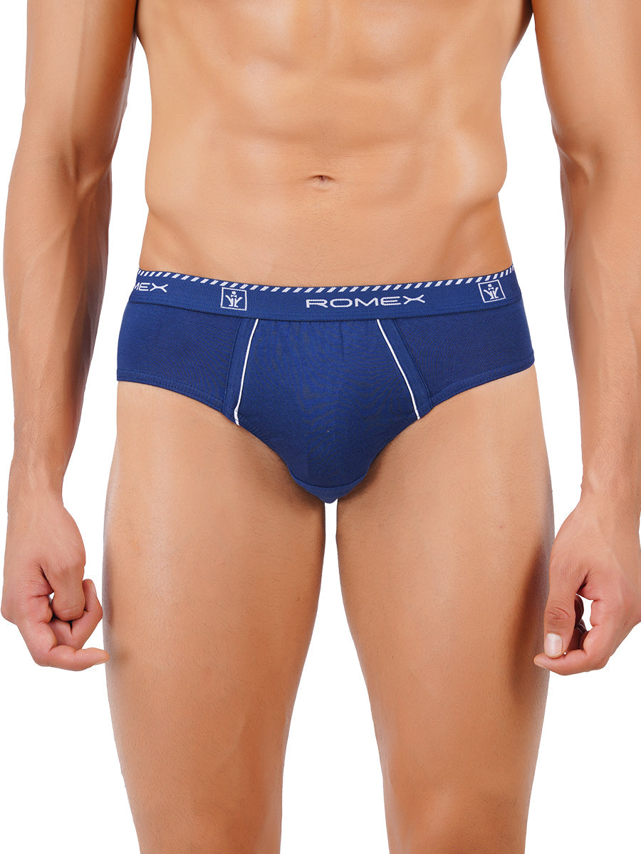 Mens Soft Stretchable Solid Brief Outer Elastic Romex Value Pack