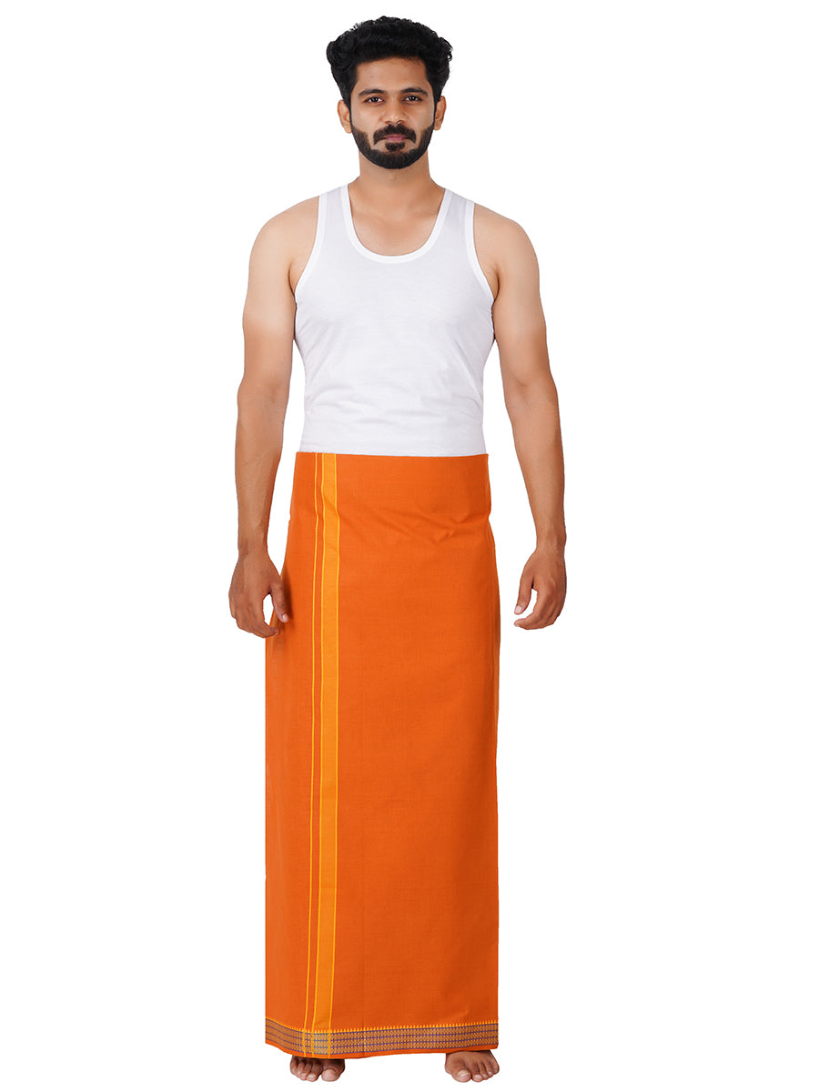 Mens Kavi Lungi with Fancy Border Enchant Colour 1-Full view