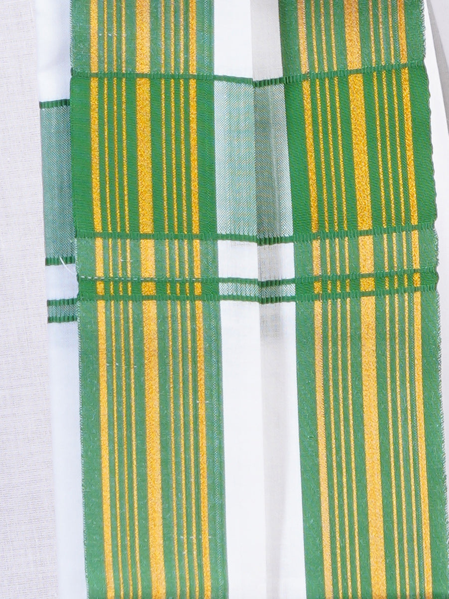 Mens Fancy Green Border Panchakacham With Angavasthram Suprabatham(9+5) SB01