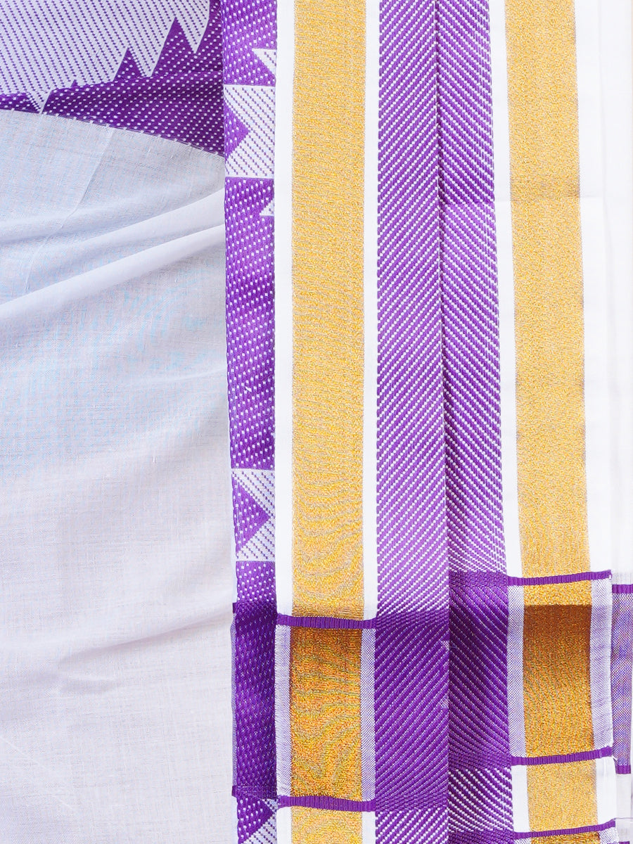 Mens Fancy Violet Border Panchakacham With Angavasthram Dhanajaya(9+5) DJ05