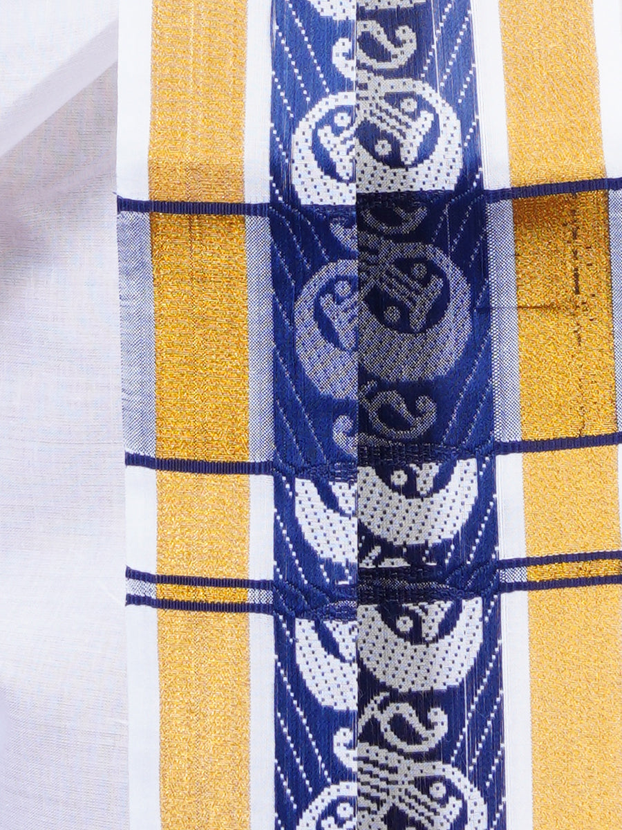 Mens Fancy Navy Border Panchakacham With Angavasthram Dhanajaya(9+5) DJ01