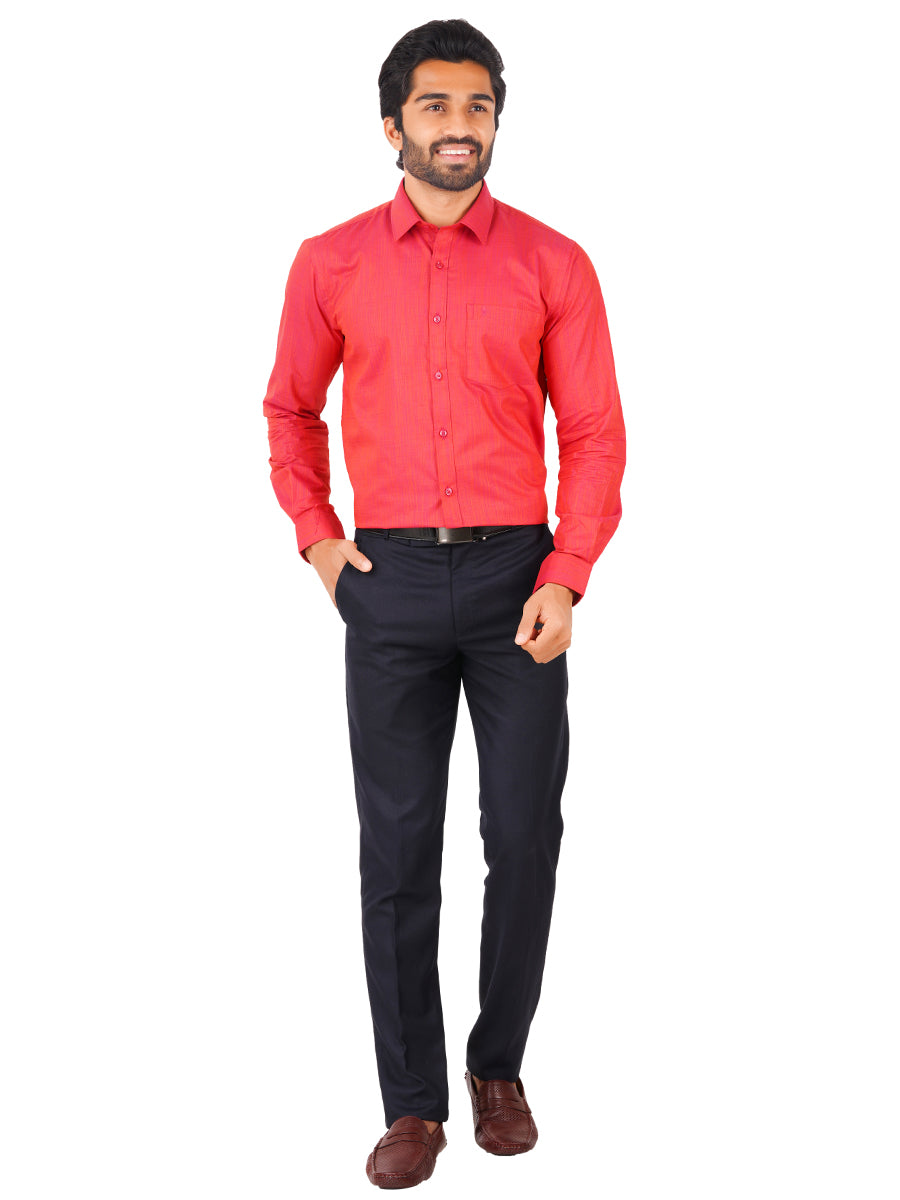 Men Cotton Rich Shirt Red T32 TH4